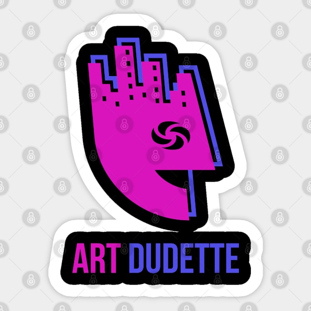 Art Dudette In Pink And Blue Sticker by yourartdude